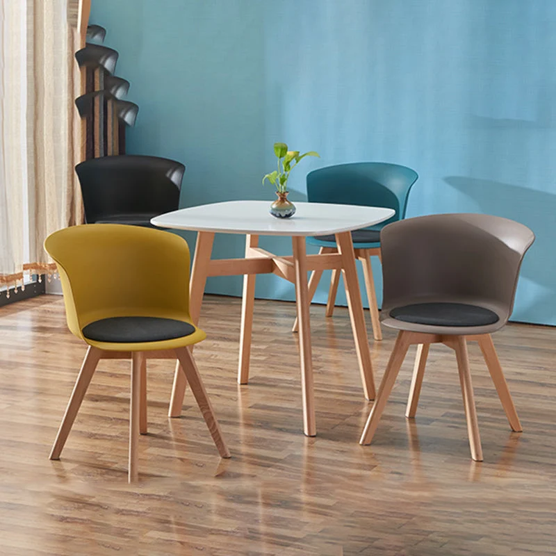 Sedia laterale stile moderno Sedia da pranzo legno massello di rovere Clearhalo