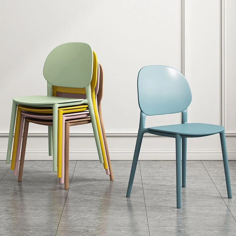 Sedia laterale stile moderno Sedia da pranzo plastica con schienale aperto Clearhalo