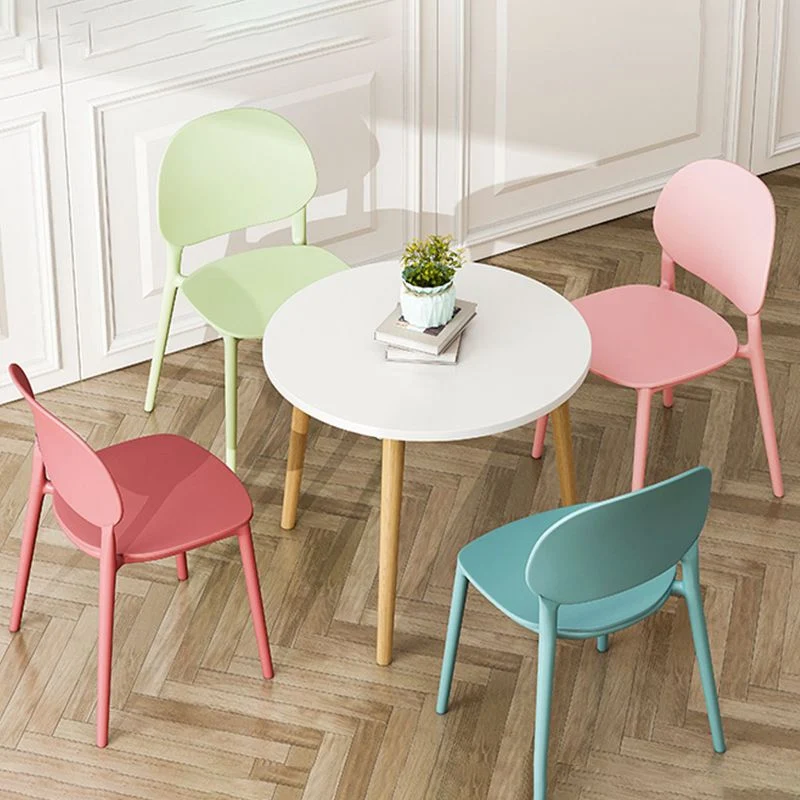 Sedia laterale stile moderno Sedia da pranzo plastica con schienale aperto Clearhalo