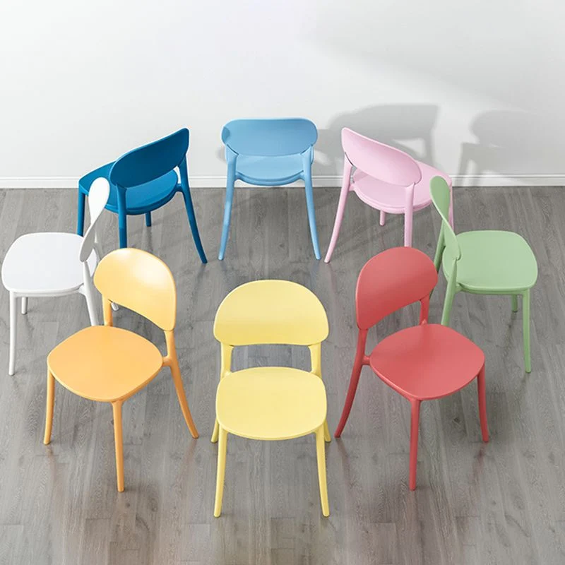 Sedia laterale stile moderno Sedia da pranzo plastica con schienale aperto Clearhalo