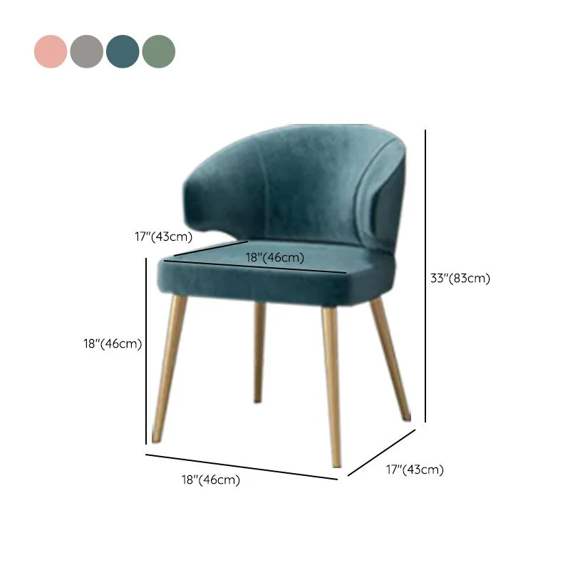 Sedia laterale tessuto stile glam con bracciolo Wingback con gambe dorate Clearhalo