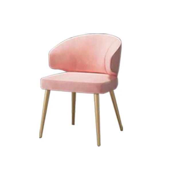 Sedia laterale tessuto stile glam con bracciolo Wingback con gambe dorate Clearhalo