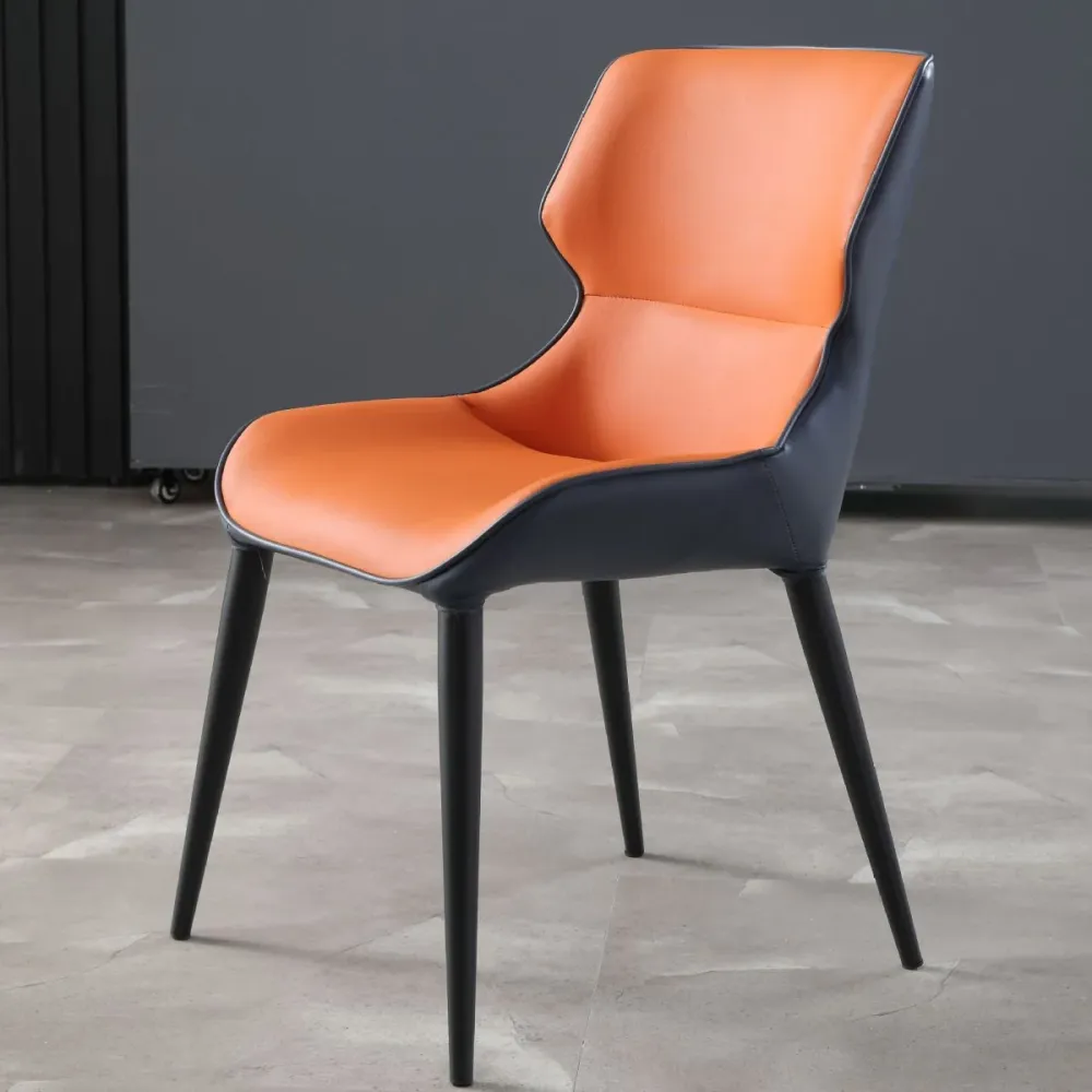 Sedia laterale Wingback Sedia moderna contemporanea metallo per interni ed esterni Clearhalo