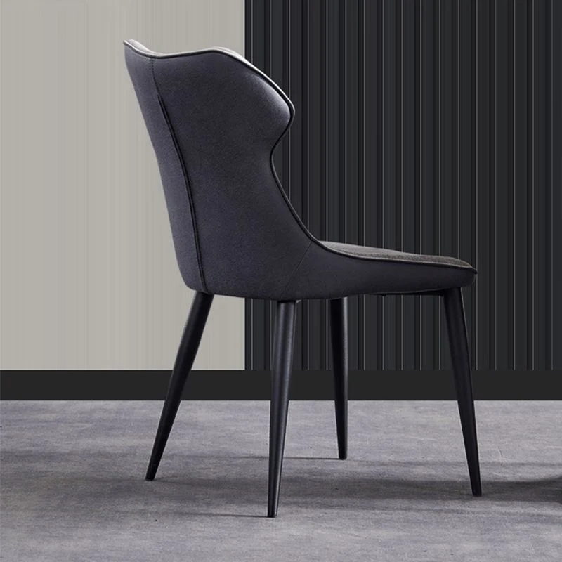 Sedia laterale Wingback Sedia da pranzo da cucina moderna ecopelle Clearhalo