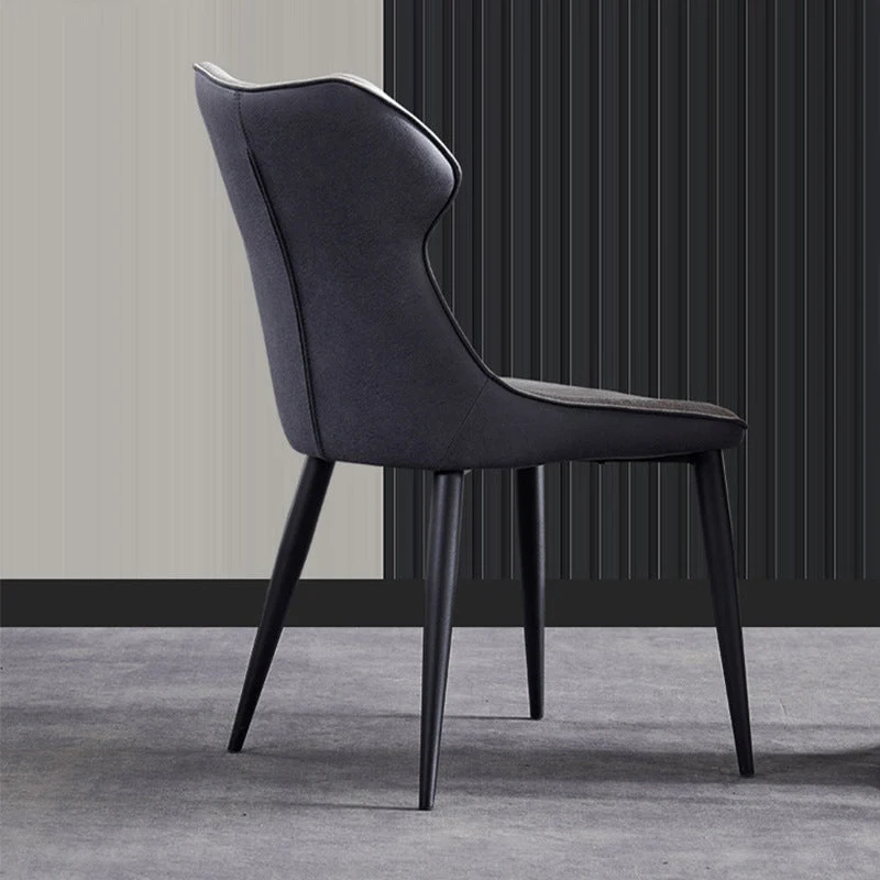 Sedia laterale Wingback Sedia da pranzo da cucina moderna ecopelle Clearhalo