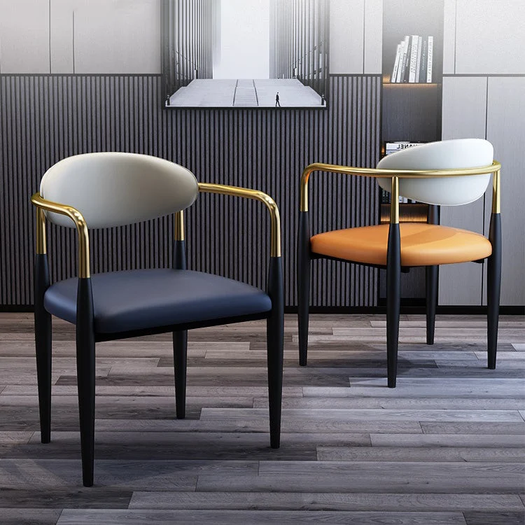 Sedia da lavoro con braccioli ecopelle Sedia da lavoro imbottita stile moderno Clearhalo