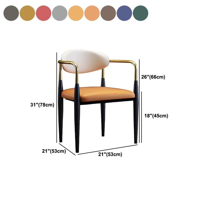 Sedia da lavoro con braccioli ecopelle Sedia da lavoro imbottita stile moderno Clearhalo