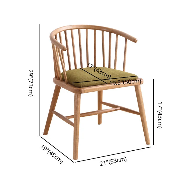 Sedia legno di gomma stile moderno Windsor Sedie per sala da pranzo da cucina sul lato posteriore Clearhalo