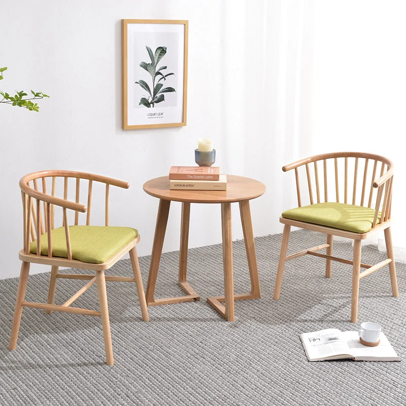 Sedia legno di gomma stile moderno Windsor Sedie per sala da pranzo da cucina sul lato posteriore Clearhalo