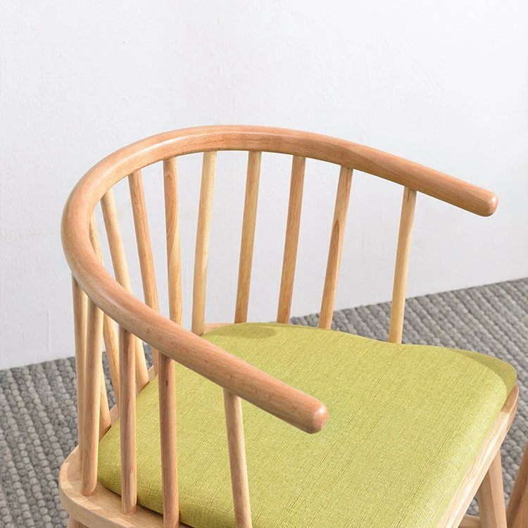 Sedia legno di gomma stile moderno Windsor Sedie per sala da pranzo da cucina sul lato posteriore Clearhalo