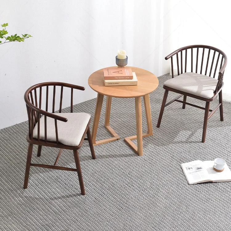 Sedia legno di gomma stile moderno Windsor Sedie per sala da pranzo da cucina sul lato posteriore Clearhalo