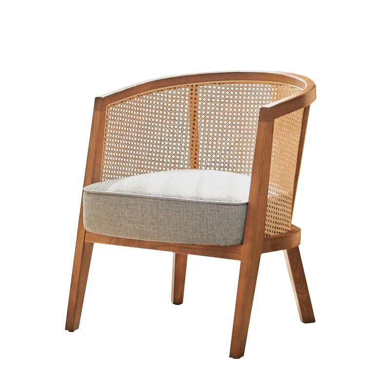 Sedia lino con struttura legno massello e braccioli inclusi. Sedia per soggiorno Clearhalo