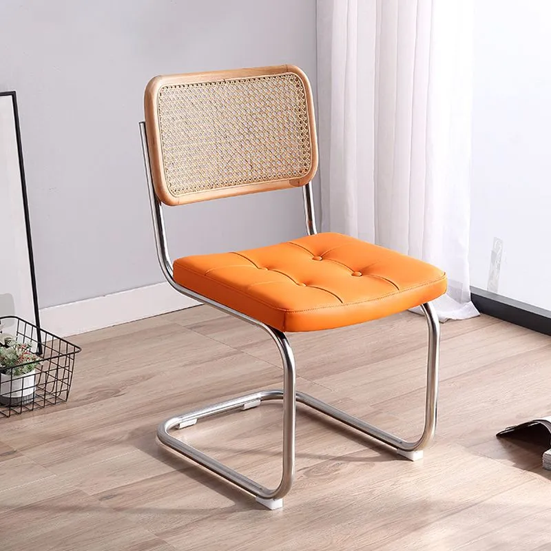 Sedia metallo stile moderno, sala da pranzo, cucina, sedie laterali con schienale aperto Clearhalo