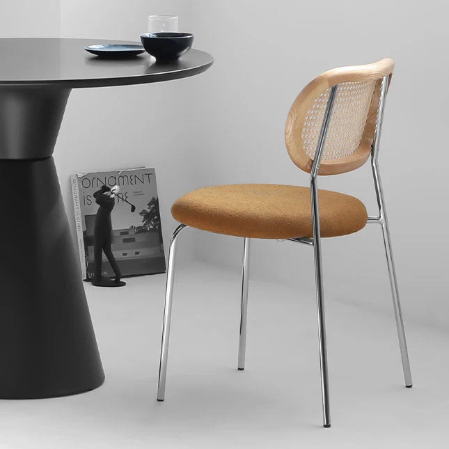 Sedia metallo stile moderno, sedie da pranzo con schienale aperto senza braccioli per cucina Clearhalo