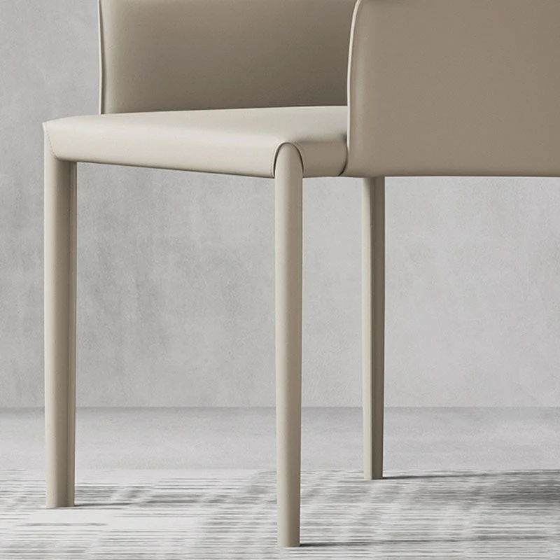 Sedia minimalista con schienale solido per uso domestico Sedia da pranzo pelle Clearhalo