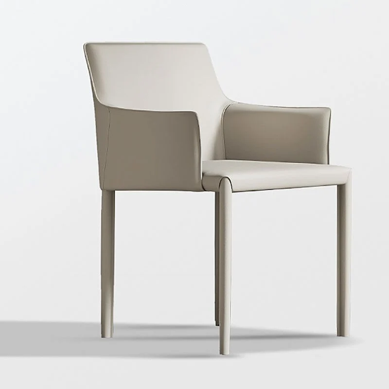 Sedia minimalista con schienale solido per uso domestico Sedia da pranzo pelle Clearhalo