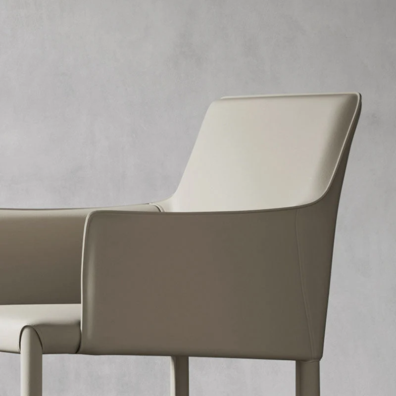 Sedia minimalista con schienale solido per uso domestico Sedia da pranzo pelle Clearhalo