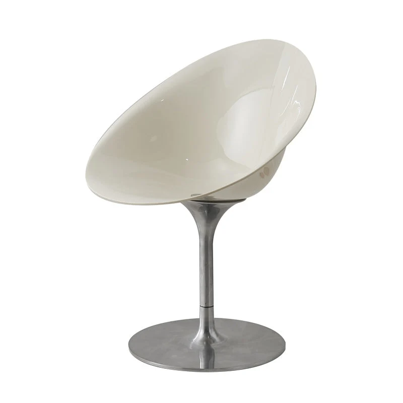 Sedia moderna acrilico con schienale girevole e base metallo per bar Clearhalo