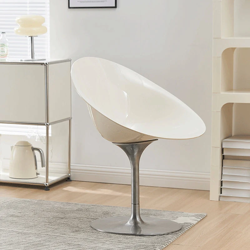 Sedia moderna acrilico con schienale girevole e base metallo per bar Clearhalo