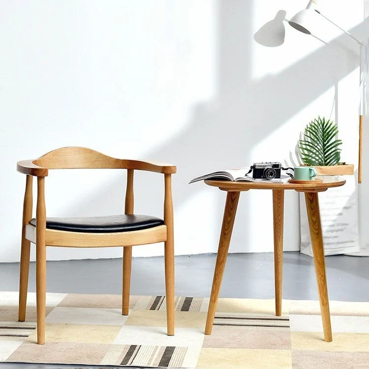 Sedia moderna con braccioli legno con schienale aperto, sedia laterale da pranzo per sala da pranzo 22,8"x19,6"x30" Clearhalo