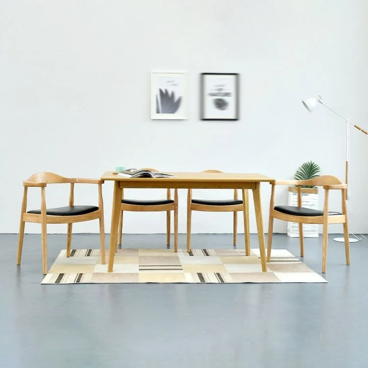 Sedia moderna con braccioli legno con schienale aperto, sedia laterale da pranzo per sala da pranzo 22,8"x19,6"x30" Clearhalo