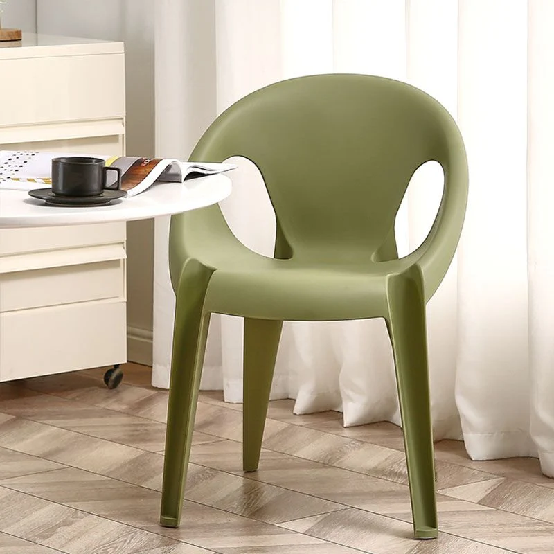 Sedia moderna con braccioli plastica con schienale aperto per sala da pranzo e camera da letto Clearhalo