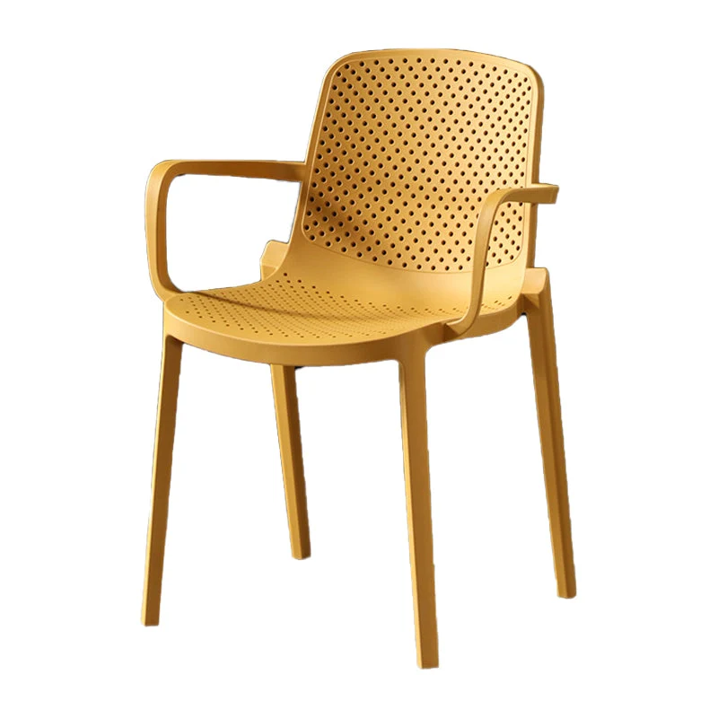 Sedia moderna con braccioli plastica, cucina, sala da pranzo, schienale solido Clearhalo