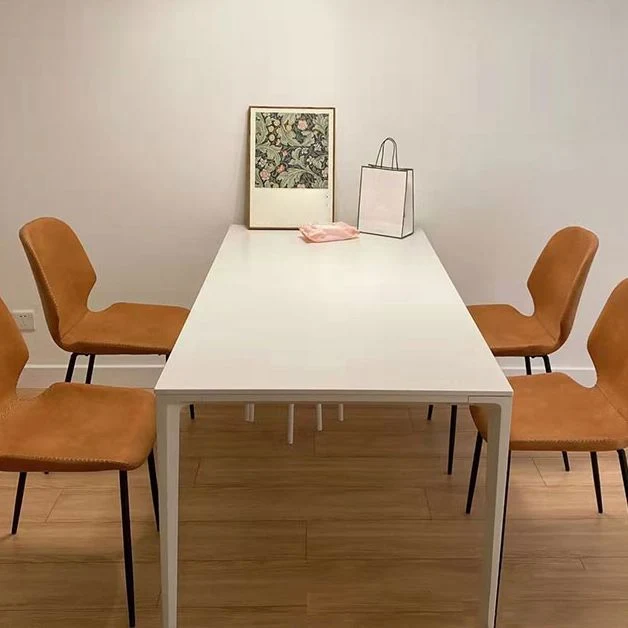 Sedia moderna con schienale solido senza braccioli per sedie laterali da pranzo pelle per la casa Clearhalo