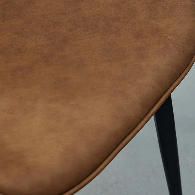 Sedia moderna con schienale solido senza braccioli per sedie laterali da pranzo pelle per la casa Clearhalo