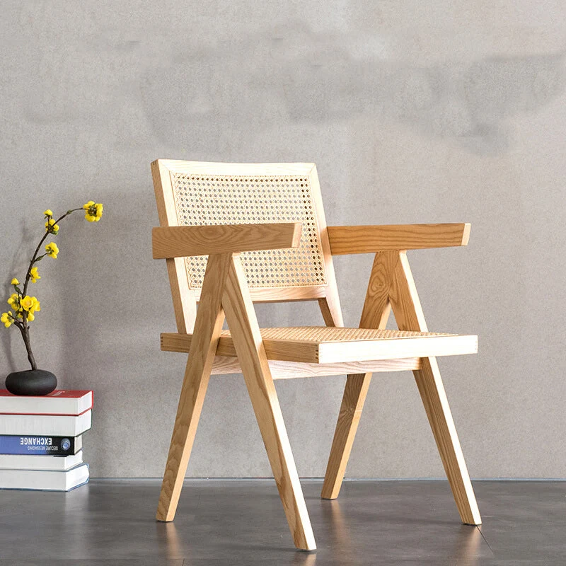 Sedia moderna da cucina e sala da pranzo legno, sedia laterale da pranzo con schienale aperto Clearhalo
