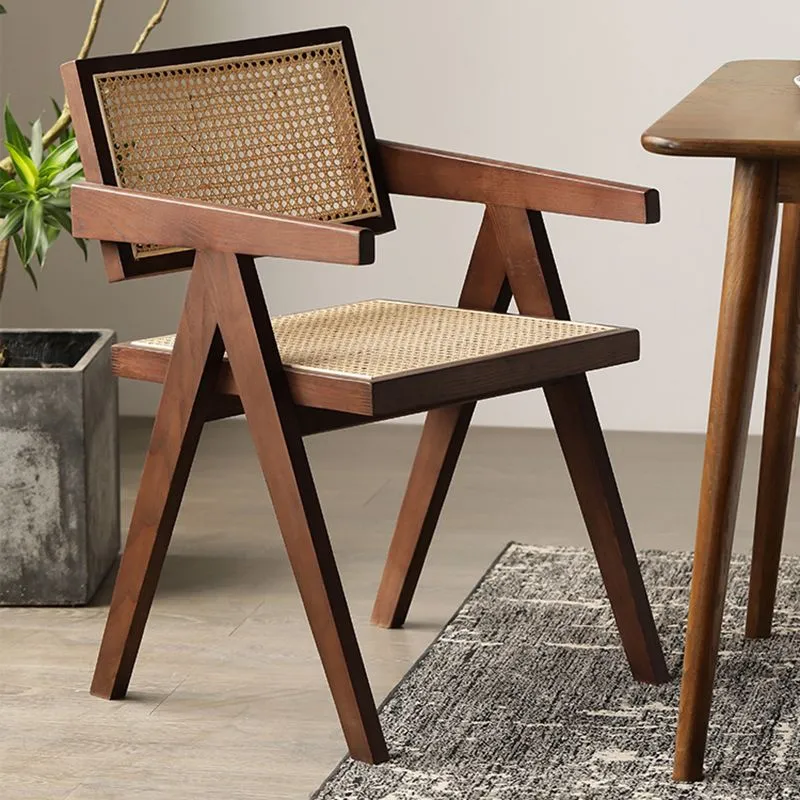 Sedia moderna da cucina e sala da pranzo legno, sedia laterale da pranzo con schienale aperto Clearhalo