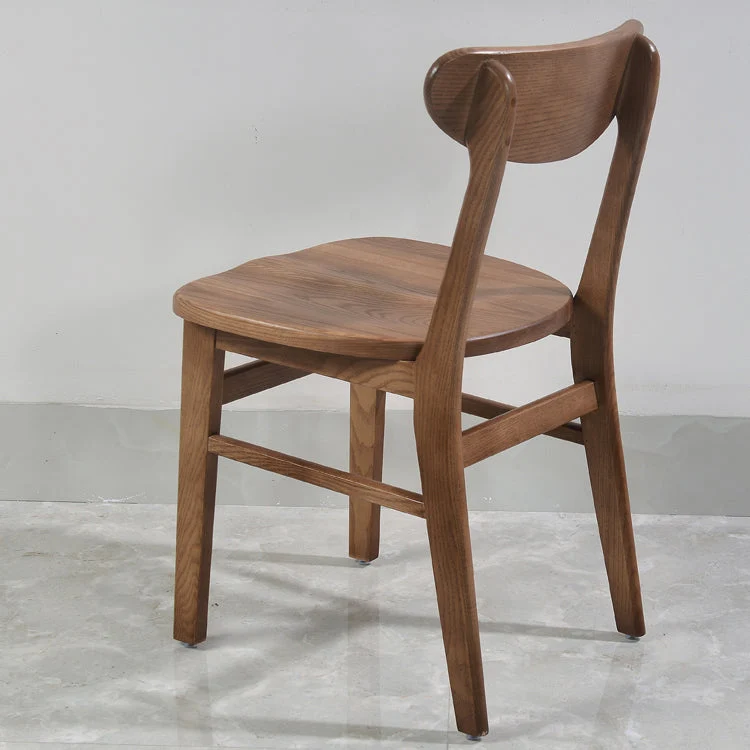Sedia moderna legno massello con schienale aperto e senza braccioli per sala da pranzo Clearhalo