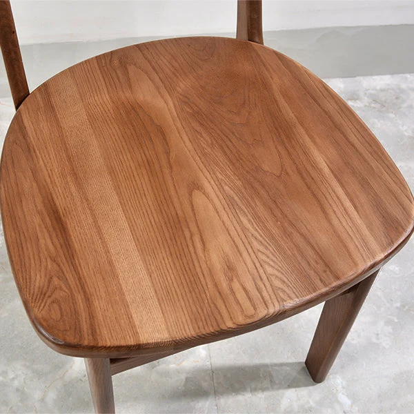 Sedia moderna legno massello con schienale aperto e senza braccioli per sala da pranzo Clearhalo