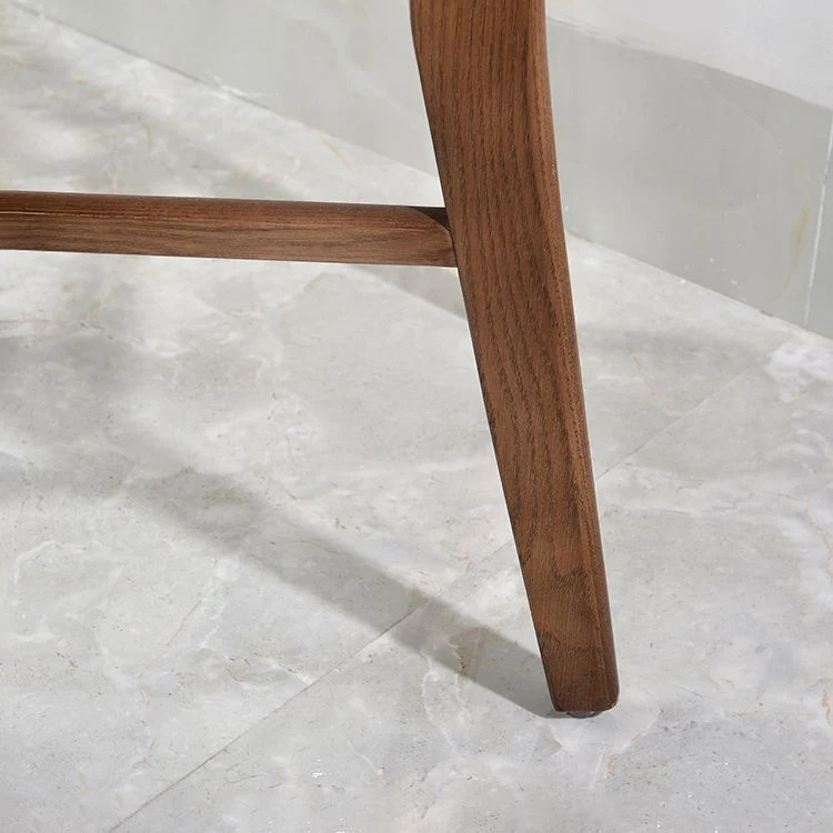 Sedia moderna legno massello con schienale aperto e senza braccioli per sala da pranzo Clearhalo