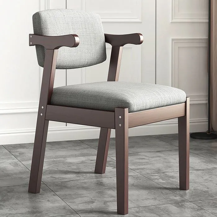Sedia moderna legno per interni ed esterni Sedia da pranzo laterale imbottita con schienale aperto per la casa Clearhalo