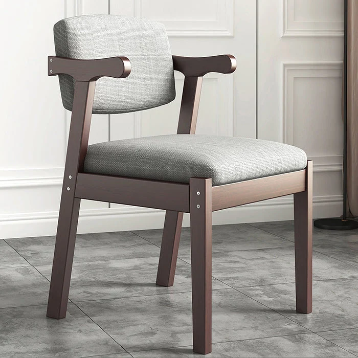 Sedia moderna legno per interni ed esterni Sedia da pranzo laterale imbottita con schienale aperto per la casa Clearhalo