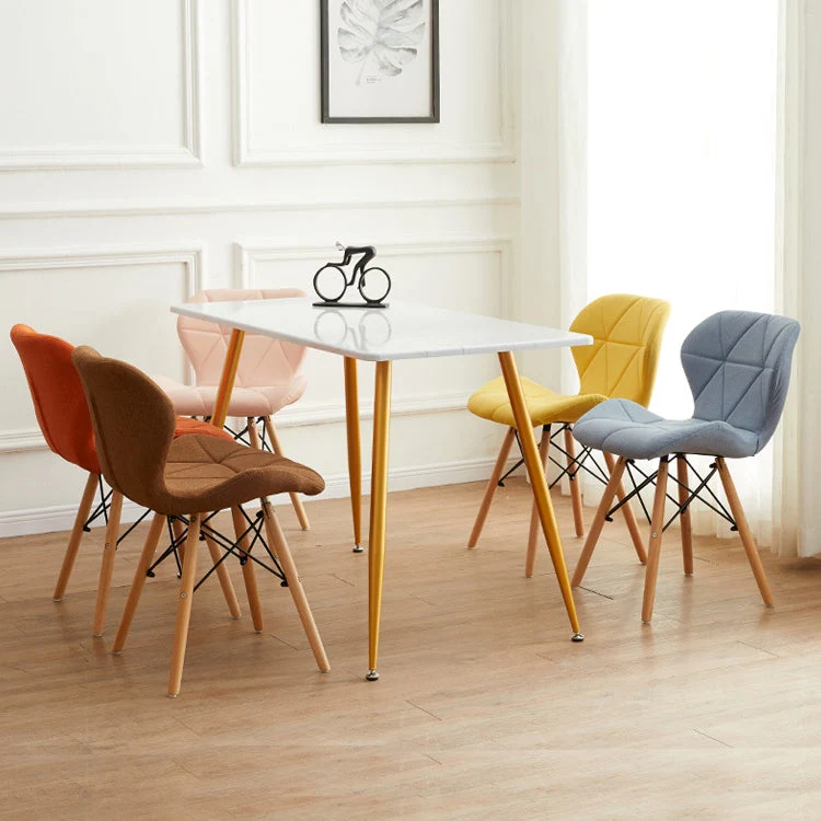 Sedia moderna legno per interni ed esterni per sala da pranzo, sedia laterale senza braccioli con schienale alto Clearhalo