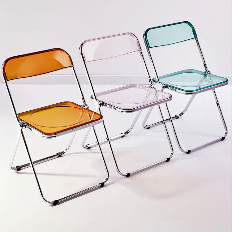 Sedia moderna metallo per interni ed esterni Sedia da pranzo singola senza braccioli con schienale aperto Clearhalo