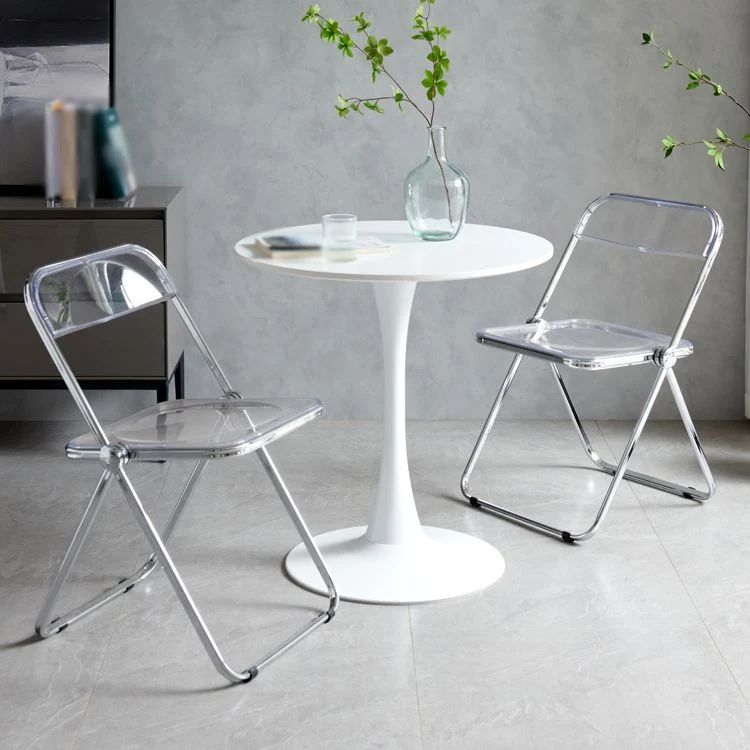Sedia moderna metallo per interni ed esterni Sedia da pranzo singola senza braccioli con schienale aperto Clearhalo