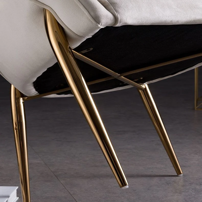 Sedia moderna metallo per sala da pranzo, con braccioli laterali velluto, per uso ristorante Clearhalo