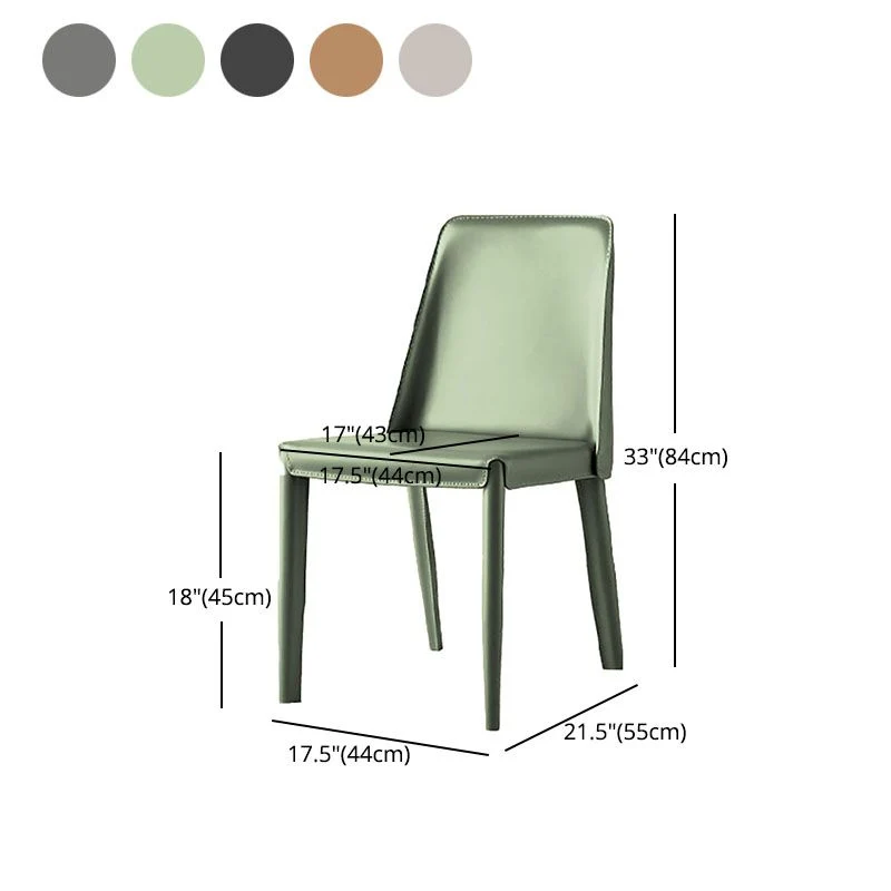 Sedia moderna pelle per sala da pranzo Sedia senza braccioli metallo per uso ristorante Clearhalo
