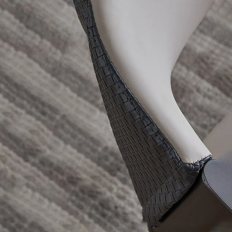 Sedia moderna per la casa Sedia da pranzo laterale con schienale aperto e gambe metallo Clearhalo
