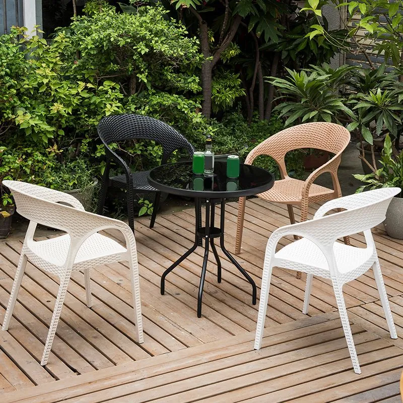 Sedia moderna per interni ed esterni Poltrona da pranzo plastica per patio Clearhalo