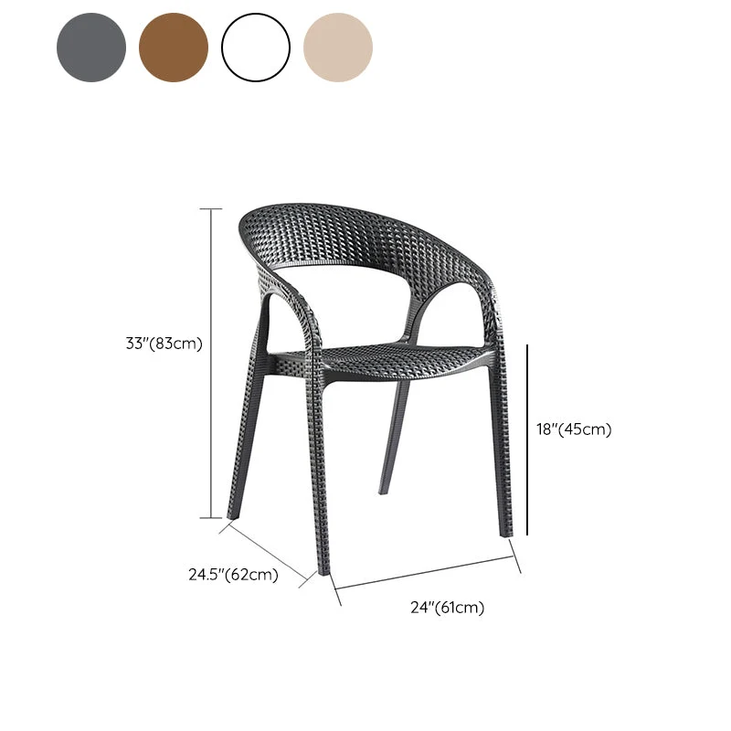 Sedia moderna per interni ed esterni Poltrona da pranzo plastica per patio Clearhalo