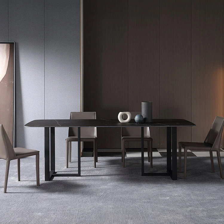 Sedia moderna per sala da pranzo, ecopelle, con schienale massiccio, per interni Clearhalo