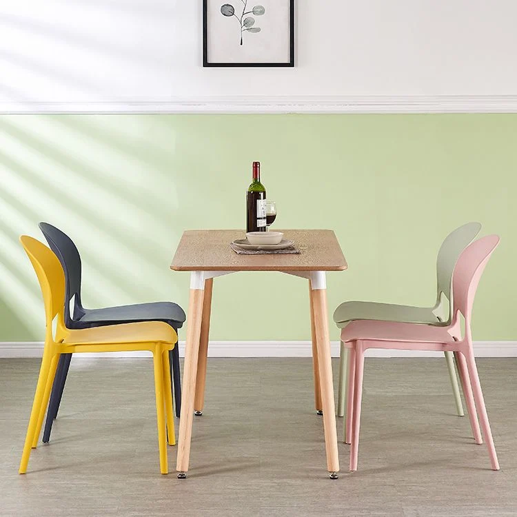 Sedia moderna plastica da cucina con schienale aperto, mobili laterali da pranzo finitura opaca Clearhalo