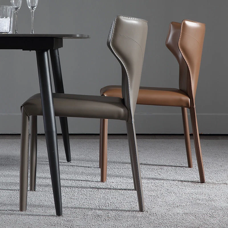Sedia moderna da pranzo con schienale alto senza braccioli per cucina con gambe metallo Clearhalo