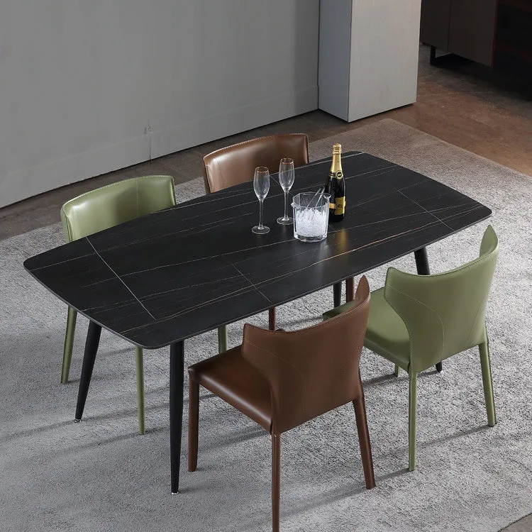 Sedia moderna da pranzo con schienale alto senza braccioli per cucina con gambe metallo Clearhalo