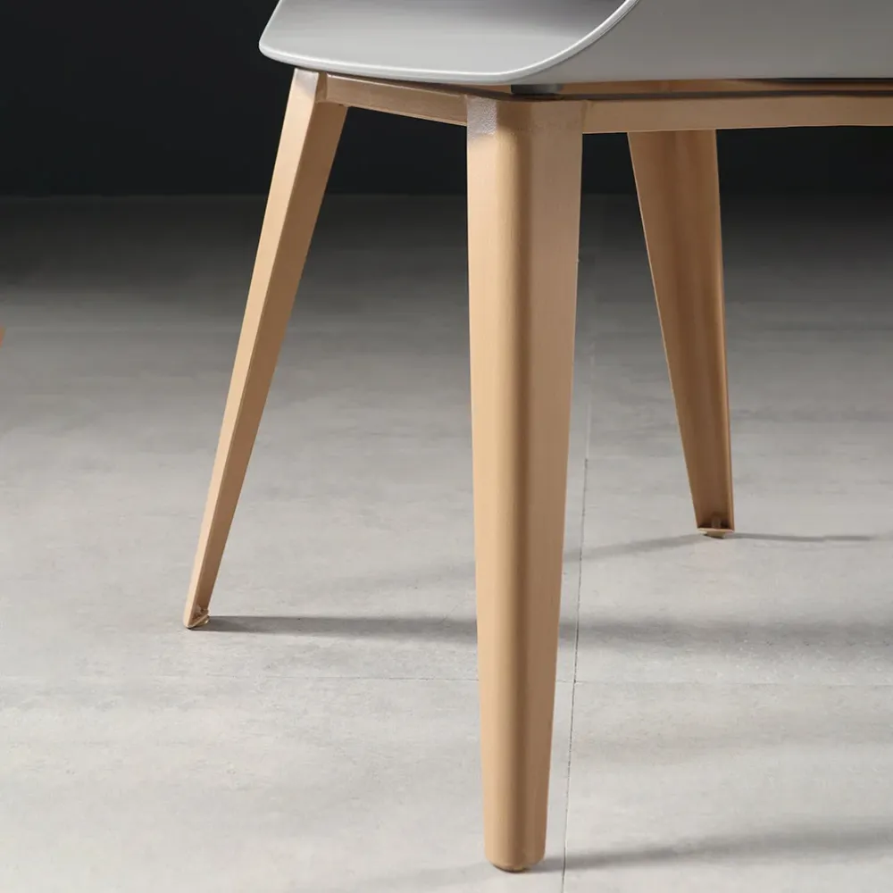 Sedia moderna da pranzo con schienale aperto e gambe metallo per cucina Clearhalo