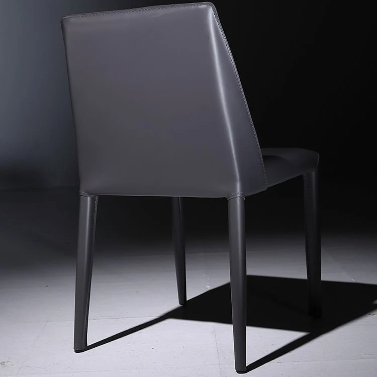 Sedia moderna da sala da pranzo pelle, sedia laterale metallo senza braccioli per uso domestico Clearhalo